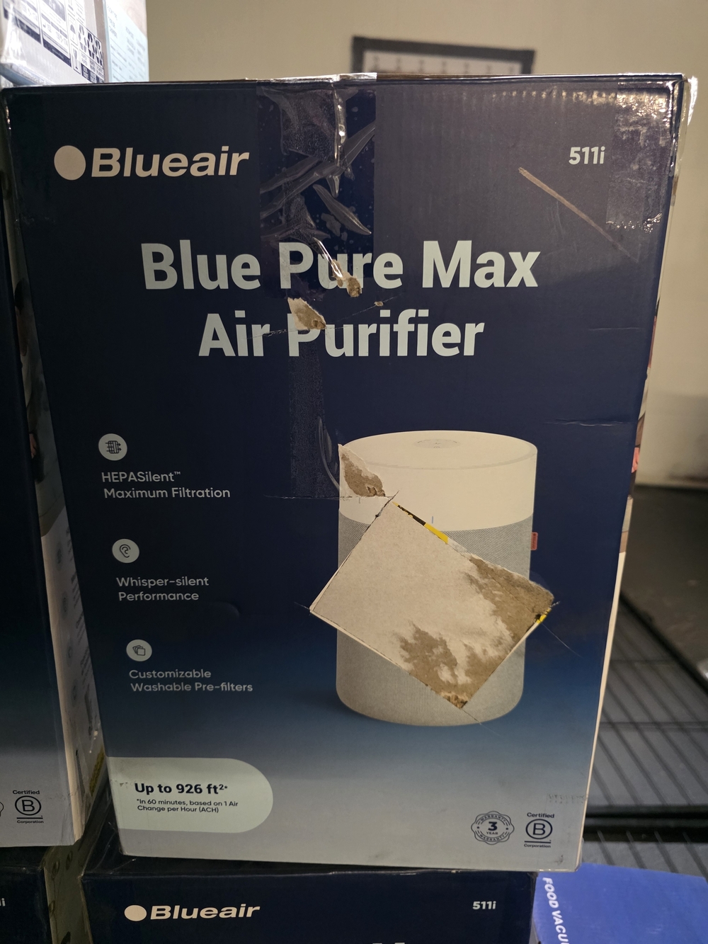 Blueair Blue Pure Max Air Purifier - White and Light Gray - Picture 2 of 2